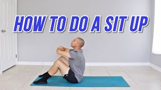 HOW TO DO A SIT UP  SIT UPS FOR BEGINNERS [upl. by Sinnel]