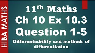 11th maths chapter 10 exercise 103 question 15 differentiability and methods of differentiation [upl. by Dorfman684]