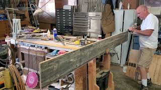 Making Reclaimed Wood Flooring Handplaning Edges [upl. by Lirbaj755]