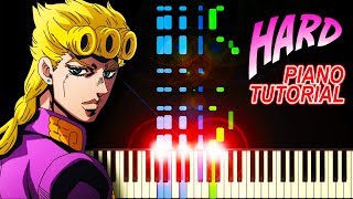 Giornos Theme from Jojos Bizarre Adventure Golden Wind  Piano Tutorial [upl. by Budge]