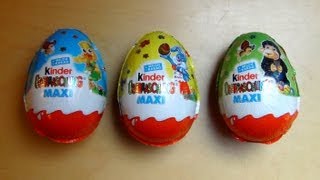 3 Kinder Surprise Maxi Eggs Unboxing Easter Edition [upl. by Waxman88]