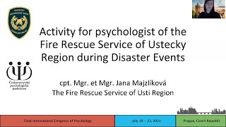 Activity for psychologist of the Fire Rescue Service of Ustecky Region during Disaster Events [upl. by Mcculloch889]