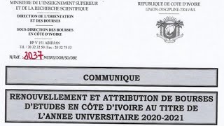 Ouverture Des Renouvellements Et Attributions De Bourses Universitaires  Calendrier Et Conditions [upl. by Zapot]