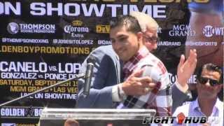 Saul quotCaneloquot Alvarez vs Josesito Lopez press conference highlights HD [upl. by Retsehc]