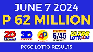 Lotto Result Today 9pm June 7 2024  PCSO Complete [upl. by Ennad]