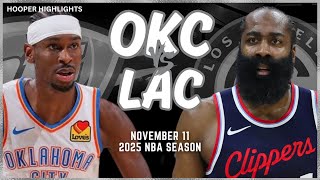 Oklahoma City Thunder vs LA Clippers Full Game Highlights  Nov 11  2025 NBA Season [upl. by Atirihs325]