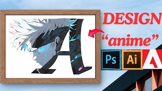 Design quotAquot in 3 Min  Adobe Photoshop  3D  Tutorial  Create Anime  Manipulation Image  CharquotAquot [upl. by Paxon]