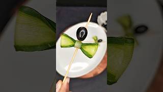 Cucumber bow 🎀😍 Salad Decorations Creative Ways to Make Cucumber Bow Salad Decorations shorts diy [upl. by Kcirrek62]