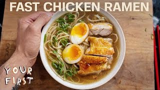 Quick Homemade Chicken Ramen and Udon Noodle Soup [upl. by Rimat]