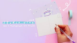 STUDIO VLOG 028  How I Photograph Art Prints amp Enamel Pin Unboxing [upl. by Eerehs]