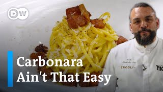 How to make Spaghetti Carbonara the right way   A typical dish from Italy [upl. by Nwonknu743]