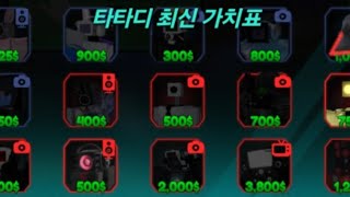 타타디 가치표 타이탄 타워 디펜스 최신 가치표 722 roblox skibiditoilet 스키비디토일렛 로블록스 타타디 타이탄타워디펜스 가치표 [upl. by Concha]