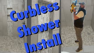 🔥Step by step curbless shower install🚿 [upl. by Ethban]