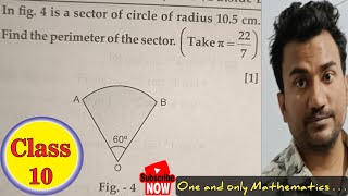 In fig 4 is a sector of circle of radius of 105 cm Find the perimeter of the sector  Class 10 [upl. by Gorrian84]