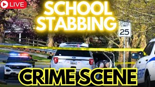 SCHOOL STABBING Middle School ARRESTS Crime Scene LIVE [upl. by Joacimah]