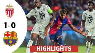 As Monaco vs Barcelona 10  UEFA Champions league  highlights [upl. by Ihtac]