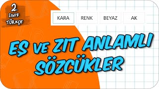 Eş ve Zıt Anlamlı Sözcükler 📙 2Sınıf Türkçe 2024 [upl. by Ellenrad983]