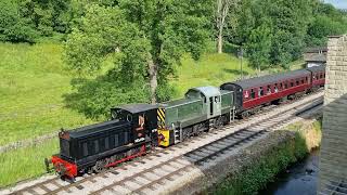 Keighley Worth Valley Railway diesel gala 2023 D32 mersey docks amp D9520 class14 kwvr [upl. by Essej749]