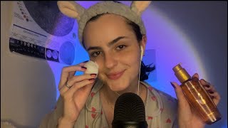 ASMR NOITE DO PIJAMA  skin care e cuidados com cabelo [upl. by Vanessa44]