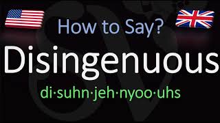 How to Pronounce Disingenuous CORRECTLY English Meaning amp Pronunciation [upl. by Laenaj]