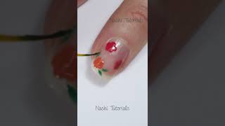 Cute Negative Space Flowers Nail Art Tutorial shorts [upl. by Niad]