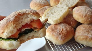 Homemade Ciabatta Rolls  No Sugar No Oil No Kneading Easy and Healthy [upl. by Aloek]