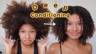 Deep Conditioning my 3c  4a Natural Hair [upl. by Anomis]