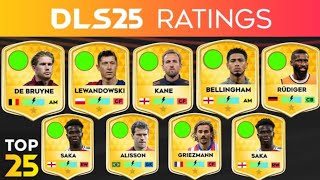 DLS 25 Update  TOP PLEAYERS CONFIRMED RATING FOR DLS 25 [upl. by Emmaline87]