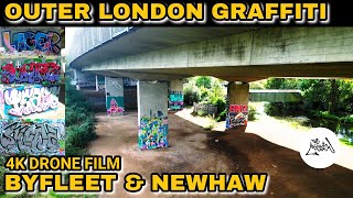 Outer London Graffiti  Byfleet amp New Haw Bridge  Cinematic Drone film [upl. by Nitsud620]