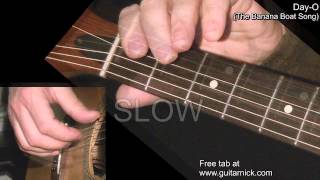 THE BANANA BOAT SONG Easy Guitar Lesson  TAB by GuitarNick [upl. by Klement]