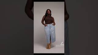 Styling denim skirts with different designs fashion outfits  part 1  plus size [upl. by Missak]