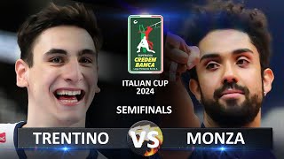 Semifinals Trentino vs Monza  Volleyball SuperLega Coppa Italia 2024 [upl. by Hubing335]