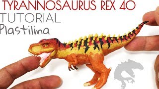 COMO HACER UN TYRANNOSAURUS REX DE JURASSIC WORLD DE PLASTILINA PASO A PASO [upl. by Lucita]