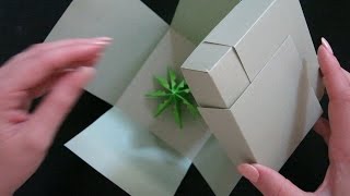 EXPLODING BOX FROM A SINGLE SHEET OF CARDSTOCK [upl. by Akenet915]