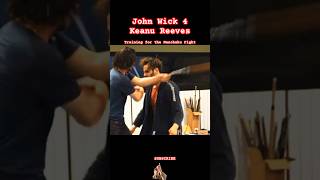 Keanu Reeves in John Wick 4 training the Nunchaku Fight Scene [upl. by Imeon]