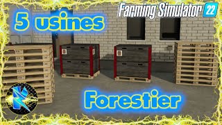 Forestier 5 mods USINES pcconsoles pour le bois Fs22 mods forestiers [upl. by Ahseneuq]