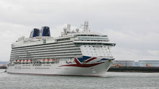 BRITANNIA PampO Cruises arrival and departure  Le Havre France  March 26th 2016 [upl. by Ijneb]