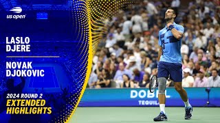 Laslo Djere vs Novak Djokovic Extended Highlights  2024 US Open Round 2 [upl. by Land]