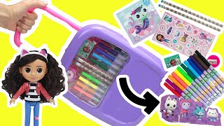 Gabbys Dollhouse DIY Activity Coloring Suitcase with Pandy Paws Dolls [upl. by Knipe842]