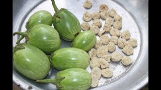 Village Food  Traditional Begun ghati recipe  Grandmother recipe91 [upl. by Abocaj792]