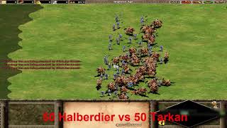 Age of Empires 2  Halberdier vs Tarkan  Huns [upl. by Milena401]