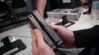 Glock 42 Size Comparison with Glock 27 and 26  SHOT Show 2014 [upl. by Nryhtak]