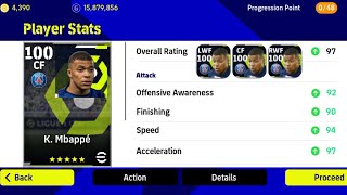 Max rating Mbappe update card 100  EFOOTBALL 2023 mobile [upl. by Zul]