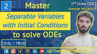 Separable Differential Equation Initial Value Problem  Separable differential equations  Lec 2 [upl. by Briny]