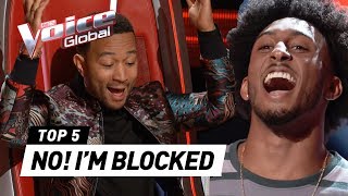 MOST HILARIOUS BLOCK Auditions in The Voice [upl. by Pontus]