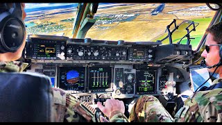 US AIR FORCE C17  EPIC Tactical Takeoff Descent and Landing  Cockpit view [upl. by Niarda401]