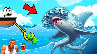 Catching HUGE FISH in CAT GOES FISHING with SHINCHAN and CHOP  Fish SHARK GAME [upl. by Gibrian]