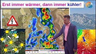 Erst immer wärmer dann immer kühler Kurzer HitzePeak amp Gewitter Wettervorhersage 1724072024 [upl. by Seaver677]