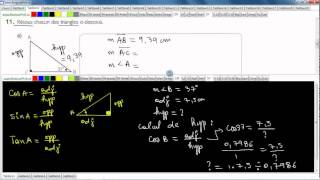 Secondaire 4 SN Québec Trigonométrie trouver les mesure manquante dans le triangle rectangle [upl. by Ala]