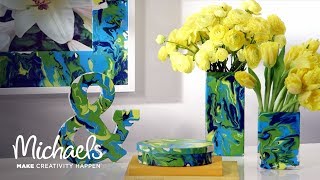 Martha Stewarts Craft Paint Marbling  Michaels [upl. by Proudfoot]